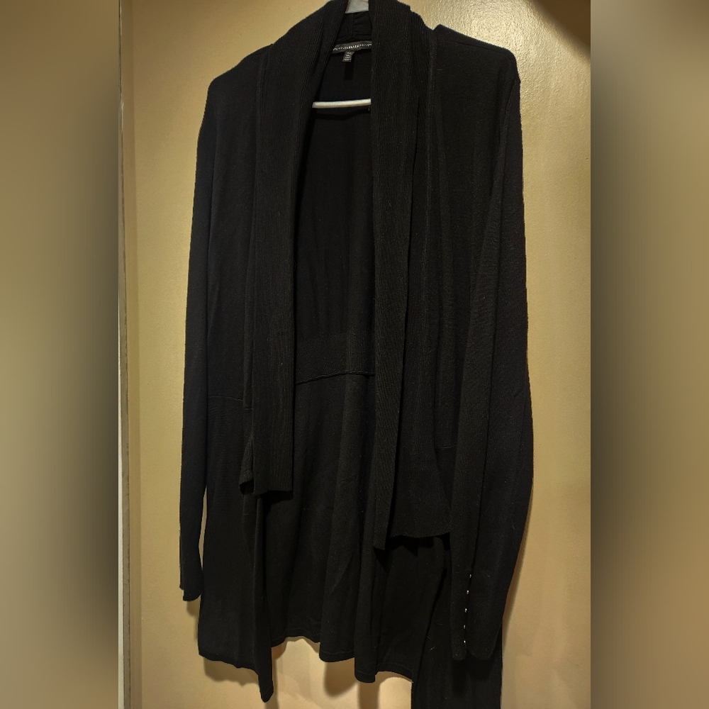 Black Long Sleeve Open Front Cardigan